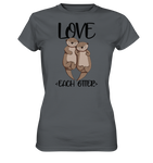 T-Shirt - "LOVE EACH OTTER" - Ladies - Schweinchen's Shop - Lady-Shirts - Dark Grey / XS
