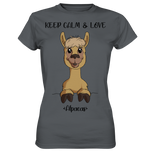 T-Shirt - "Keep Calm" - Ladies - Schweinchen's Shop - Lady-Shirts - Dark Grey / XS