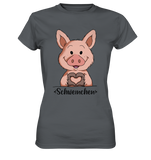 "Herz Schweinchen" - Ladies Premium Shirt - Schweinchen's Shop - Lady-Shirts - Dark Grey / XS