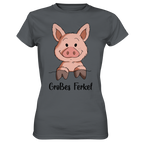 "großes Ferkel" - Ladies Premium Shirt - Schweinchen's Shop - Lady-Shirts - Dark Grey / XS