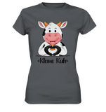 T-Shirt - "Kleine Kuh" - Ladies - Schweinchen's Shop - Lady-Shirts - Dark Grey / XS
