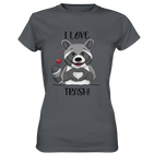 "I LOVE TRASH" - Ladies Premium Shirt - Schweinchen's Shop - Lady-Shirts - Dark Grey / XS