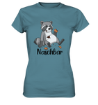 Naschbär - Ladies Premium Shirt - Schweinchen's Shop - Lady-Shirts - Stone Blue / XS