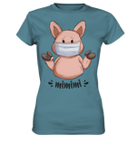 T-Shirt - "mimimi" - Ladies - Schweinchen's Shop - Lady-Shirts - Stone Blue / XS