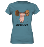 "Ferkules" - Ladies Premium Shirt - Schweinchen's Shop - Lady-Shirts - Stone Blue / XS