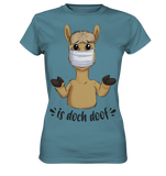 T-Shirt - "is doch doof" - Ladies - Schweinchen's Shop - Lady-Shirts - Stone Blue / XS