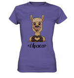 Herz Alpaka - Ladies Premium Shirt - Schweinchen's Shop - Lady-Shirts - Millenial Lilac / XS