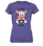 T-Shirt - "I LOVE KÜHE" - Ladies - Schweinchen's Shop - Lady-Shirts - Millenial Lilac / XS