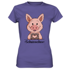 "Herz Schweinchen" - Ladies Premium Shirt - Schweinchen's Shop - Lady-Shirts - Millenial Lilac / XS