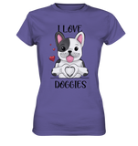 "I LOVE DOGGIES" - Ladies Premium Shirt - Schweinchen's Shop - Lady-Shirts - Millenial Lilac / XS