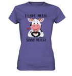 T-Shirt - "I LOVE MUUH" - Ladies - Schweinchen's Shop - Lady-Shirts - Millenial Lilac / XS