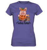 T-Shirt - "Süßes Ferkel" - Ladies - Schweinchen's Shop - Lady-Shirts - Millenial Lilac / XS