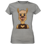 T-Shirt - "Herz" - Ladies - Schweinchen's Shop - Lady-Shirts - Sports Grey (meliert) / XS