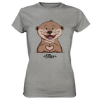 "Herz Otter" - Ladies Premium Shirt - Schweinchen's Shop - Lady-Shirts - Sports Grey (meliert) / XS