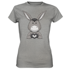 Esel "Herz" o.T. - Ladies Premium Shirt - Schweinchen's Shop - Lady-Shirts - Sports Grey (meliert) / XS