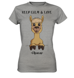 T-Shirt - "Keep Calm" - Ladies - Schweinchen's Shop - Lady-Shirts - Sports Grey (meliert) / XS