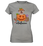T-Shirt - "Halloween" - Ladies - Schweinchen's Shop - Lady-Shirts - Sports Grey (meliert) / XS