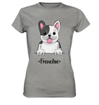 "Frenchie" - Ladies Premium Shirt - Schweinchen's Shop - Lady-Shirts - Sports Grey (meliert) / XS