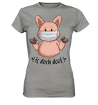 T-Shirt - "is doch doof" - Ladies - Schweinchen's Shop - Lady-Shirts - Sports Grey (meliert) / XS