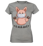 T-Shirt - "is doch doof" - Ladies - Schweinchen's Shop - Lady-Shirts - Sports Grey (meliert) / XS