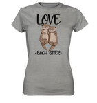 T-Shirt - "LOVE EACH OTTER" - Ladies - Schweinchen's Shop - Lady-Shirts - Sports Grey (meliert) / XS