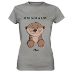 Otter "KEEP CALM" - Ladies Premium Shirt - Schweinchen's Shop - Lady-Shirts - Sports Grey (meliert) / XS
