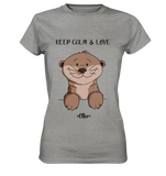 Otter "KEEP CALM" - Ladies Premium Shirt - Schweinchen's Shop - Lady-Shirts - Sports Grey (meliert) / XS