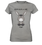 "Keep Calm Esel" - Ladies Premium Shirt - Schweinchen's Shop - Lady-Shirts - Sports Grey (meliert) / XS