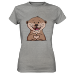 Otter Herz - Ladies Premium Shirt - Schweinchen's Shop - Lady-Shirts - Sports Grey (meliert) / XS