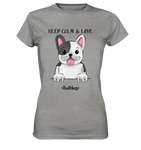 "Keep Calm" - Bulldog - Ladies Premium Shirt - Schweinchen's Shop - Lady-Shirts - Sports Grey (meliert) / XS