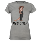 T-Shirt - Premium - "Mrs Otter" - Schweinchen's Shop - Lady-Shirts - Sports Grey (meliert) / XS