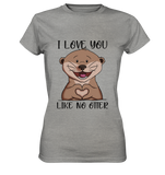 Otter - "Love You Like No Otter" - Ladies Premium Shirt - Schweinchen's Shop - Lady-Shirts - Sports Grey (meliert) / XS