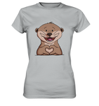 Otter Herz - Ladies Premium Shirt - Schweinchen's Shop - Lady-Shirts - Pacific Grey / XS
