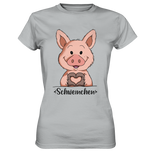 "Herz Schweinchen" - Ladies Premium Shirt - Schweinchen's Shop - Lady-Shirts - Pacific Grey / XS