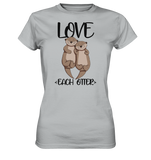 T-Shirt - "LOVE EACH OTTER" - Ladies - Schweinchen's Shop - Lady-Shirts - Pacific Grey / XS