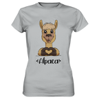 Herz Alpaka - Ladies Premium Shirt - Schweinchen's Shop - Lady-Shirts - Pacific Grey / XS