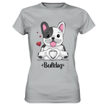 "Bulldog Herz" - Ladies Premium Shirt - Schweinchen's Shop - Lady-Shirts - Pacific Grey / XS