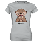 "Herz Otter" - Ladies Premium Shirt - Schweinchen's Shop - Lady-Shirts - Pacific Grey / XS