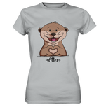 "Herz Otter" - Ladies Premium Shirt - Schweinchen's Shop - Lady-Shirts - Pacific Grey / XS