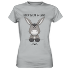 "Keep Calm Esel" - Ladies Premium Shirt - Schweinchen's Shop - Lady-Shirts - Pacific Grey / XS