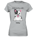 "Keep Calm" - Bulldog - Ladies Premium Shirt - Schweinchen's Shop - Lady-Shirts - Pacific Grey / XS
