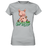 T-Shirt - "DickPig" - Vegan Edition - Ladies - Schweinchen's Shop - Lady-Shirts - Pacific Grey / XS