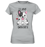 "I LOVE DOGGIES" - Ladies Premium Shirt - Schweinchen's Shop - Lady-Shirts - Pacific Grey / XS