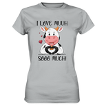 T-Shirt - "I LOVE MUUH" - Ladies - Schweinchen's Shop - Lady-Shirts - Pacific Grey / XS