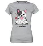 T-Shirt - "Herz Frenchie" - Ladies - Schweinchen's Shop - Lady-Shirts - Pacific Grey / XS