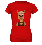 Herz Alpaka o.T. - Ladies Premium Shirt - Schweinchen's Shop - Lady-Shirts - Red / XS