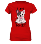 "I LOVE DOGGIES" - Ladies Premium Shirt - Schweinchen's Shop - Lady-Shirts - Red / XS