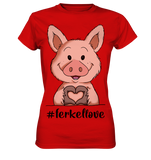T-Shirt - "ferkellove" - Ladies - Schweinchen's Shop - Lady-Shirts - Red / XS
