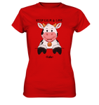 T-Shirt - "Keep Calm" - Kuh - Ladies - Schweinchen's Shop - Lady-Shirts - Red / XS