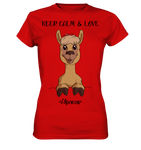 T-Shirt - "Keep Calm" - Ladies - Schweinchen's Shop - Lady-Shirts - Red / XS